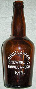 RHINELANDER BREWING COMPANY EMBOSSED BEER BOTTLE