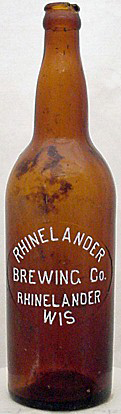 RHINELANDER BREWING COMPANY EMBOSSED BEER BOTTLE