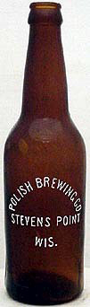 POLISH BREWING COMPANY EMBOSSED BEER BOTTLE