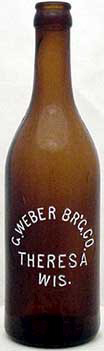 G. WEBER BREWING COMPANY EMBOSSED BEER BOTTLE