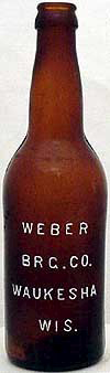 WEBER BREWING COMPANY EMBOSSED BEER BOTTLE
