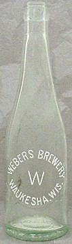 WEBERS BREWERY EMBOSSED BEER BOTTLE