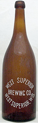 WEST SUPERIOR BREWING COMPANY EMBOSSED BEER BOTTLE