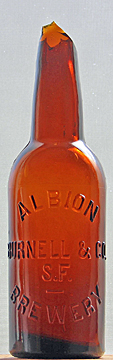 ALBION BREWERY EMBOSSED BEER BOTTLE