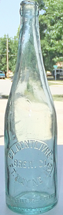 C. L. CENTLIVRE BREWING COMPANY EMBOSSED BEER BOTTLE