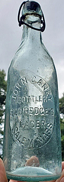 JOHN GANEY BOTTLER ELDREDGE'S LAGER EMBOSSED BEER BOTTLE