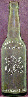 DARLEY PARK BREWERY EMBOSSED BEER BOTTLE