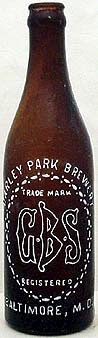DARLEY PARK BREWERY EMBOSSED BEER BOTTLE