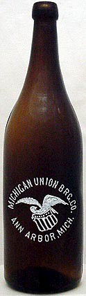 MICHIGAN UNION BREWING COMPANY EMBOSSED BEER BOTTLE