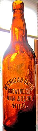 MICHIGAN UNION BREWING COMPANY EMBOSSED BEER BOTTLE