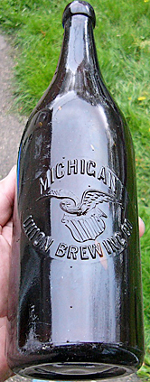 MICHIGAN UNION BREWING COMPANY EMBOSSED BEER BOTTLE