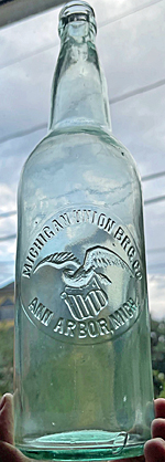 MICHIGAN UNION BREWING COMPANY EMBOSSED BEER BOTTLE