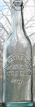 THE BATTLE CREEK BREWING COMPANY EMBOSSED BEER BOTTLE