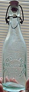 J. D. ILER BREWING COMPANY EMBOSSED BEER BOTTLE