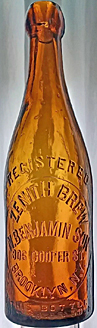 N. BENJAMIN SON ZENITH BREW EMBOSSED BEER BOTTLE