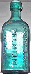 AVERY N. LORD WEISS BEER EMBOSSED BEER BOTTLE