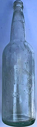 THE E. BECKER BREWING COMPANY EMBOSSED BEER BOTTLE