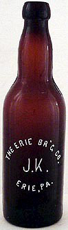 THE ERIE BREWING COMPANY EMBOSSED BEER BOTTLE