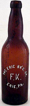 THE ERIE BREWING COMPANY EMBOSSED BEER BOTTLE