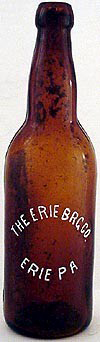 THE ERIE BREWING COMPANY EMBOSSED BEER BOTTLE