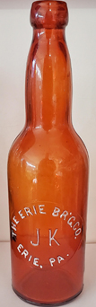 THE ERIE BREWING COMPANY EMBOSSED BEER BOTTLE