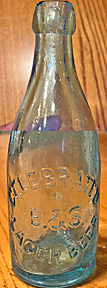 CELEBRATED B & S LAGER BEER EMBOSSED BEER BOTTLE