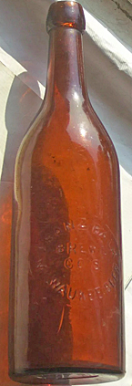 FRANZ FALK BREWING COMPANY'S MILWAUKEE BEER EMBOSSED BEER BOTTLE